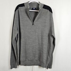 Cutter & Buck Wool Blen Quarter Zip Sweater In Gray - Size XL